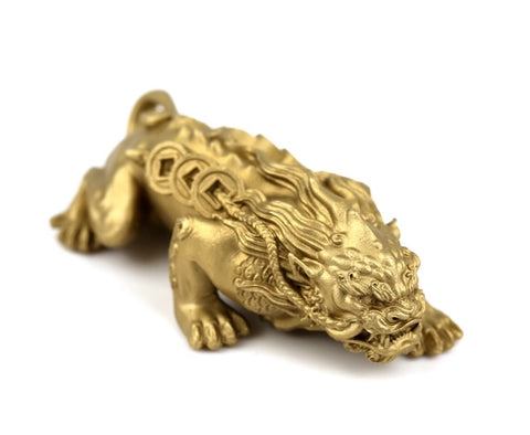 🐲 Golden Brass Dragon Shoe Lace Charm