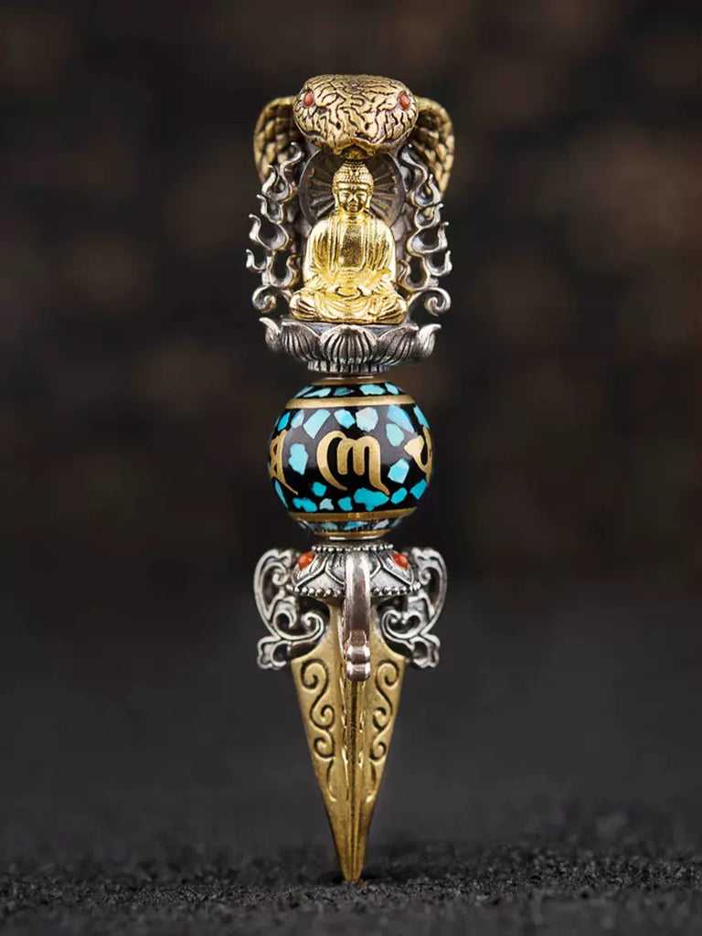 Vajra Cobra Snake Buddha Prayer Pendant Necklace