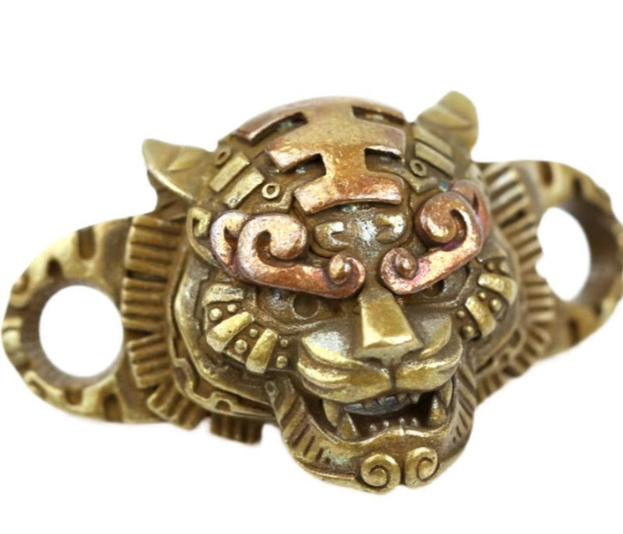 π― Golden Brass Tiger Shoe Lace Charm π―