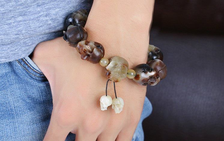 Tibetan Yak Horn Skull Bracelet - Holy Buyble