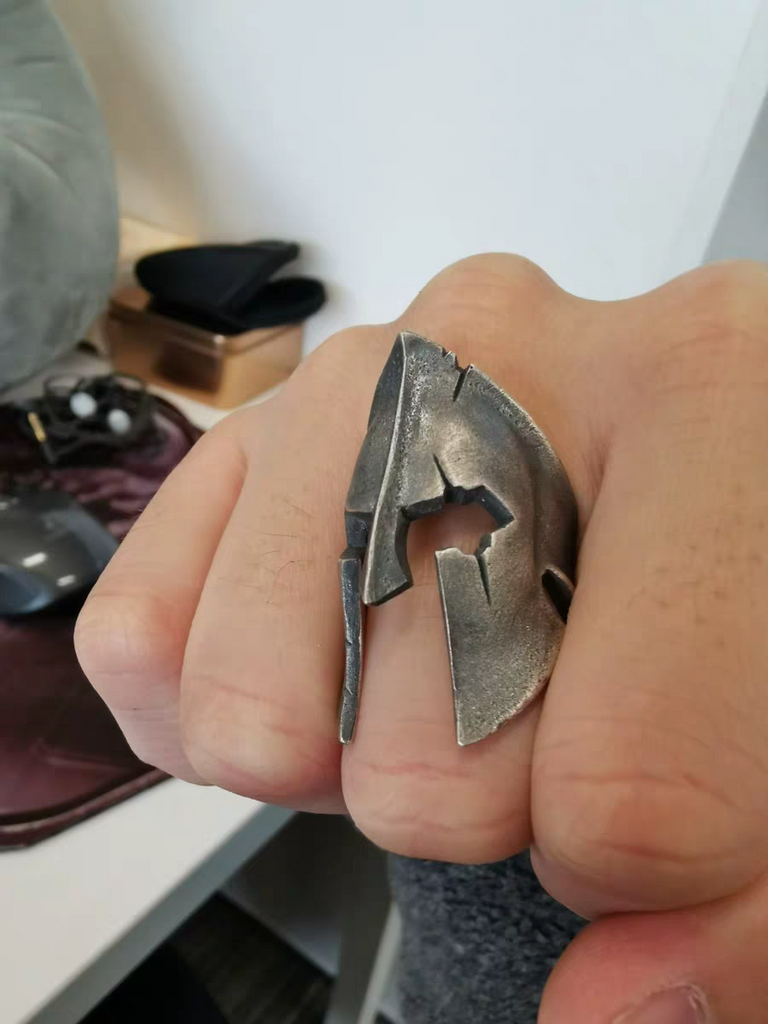 Heavy Metal Spartacus Mask Ring - Holy Buyble