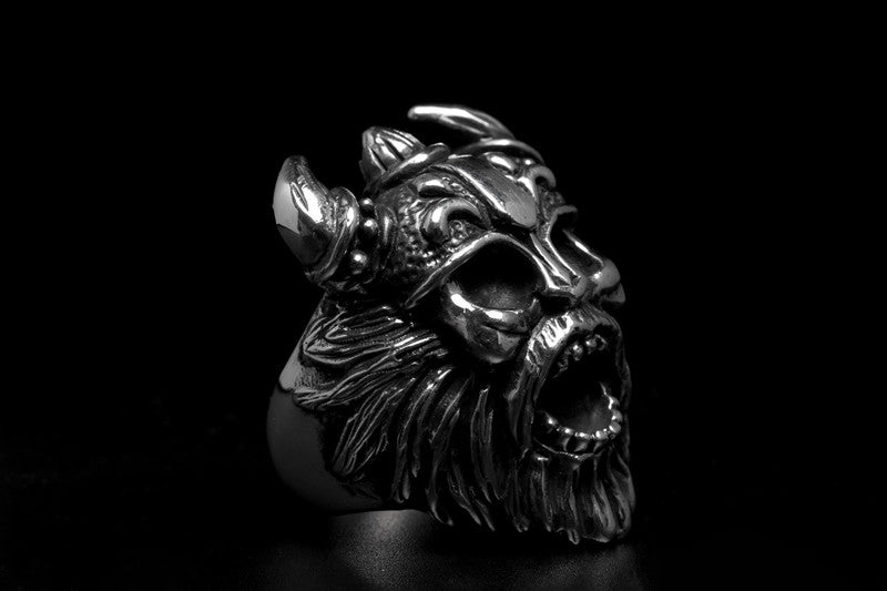 Bearded Viking Skull Ring - Holy Buyble