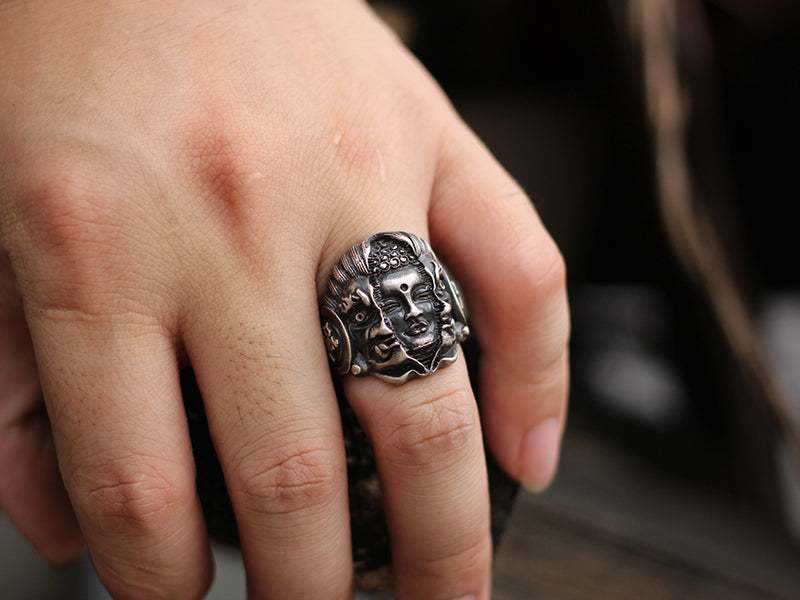 Buddha Devil Silver Ring - Holy Buyble