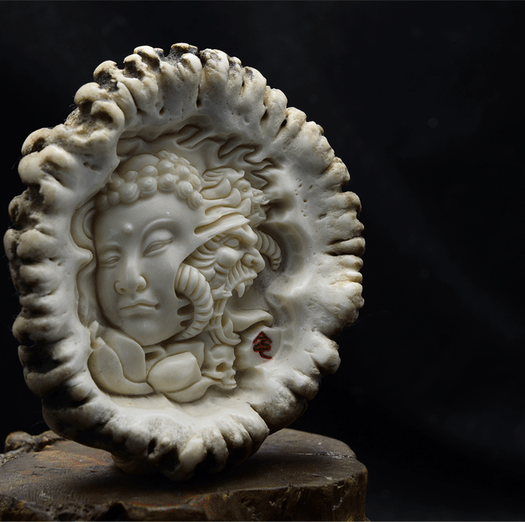 Deer Antler Buddha & Demon Pendant - Holy Buyble