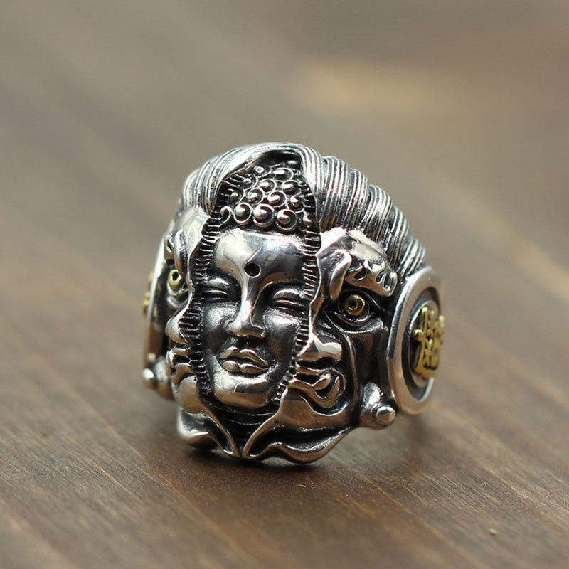 Buddha Devil Silver Ring - Holy Buyble