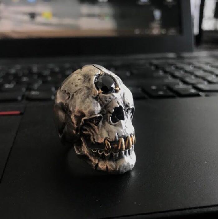 Crystal Eye Cyclops Skull Ring - Holy Buyble