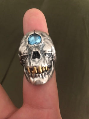 Crystal Eye Cyclops Skull Ring - Holy Buyble