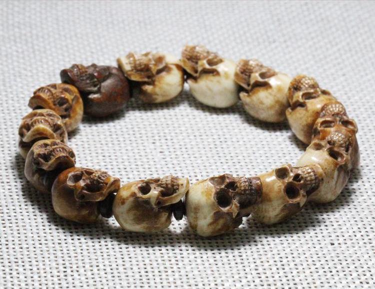 Customizable Deer Antler Rustic Skull Bracelet - Holy Buyble