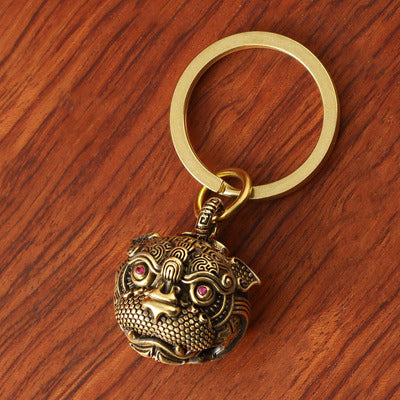 Foo Dog Lion Tiger Key Ring Key Chain Pendant