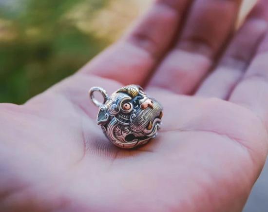 Guardian of Fortune Tribal Foo Dog Lion Necklace