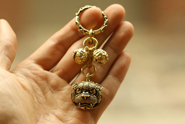 Foo Dog Lion Tiger Key Ring Key Chain Pendant