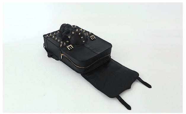 Gladiator Skull Leather Studded Biker Backpack - Holy Buyble
