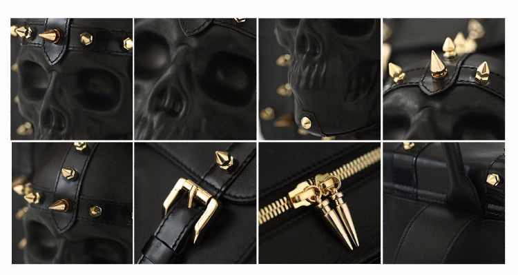 Gladiator Skull Leather Studded Biker Backpack - Holy Buyble