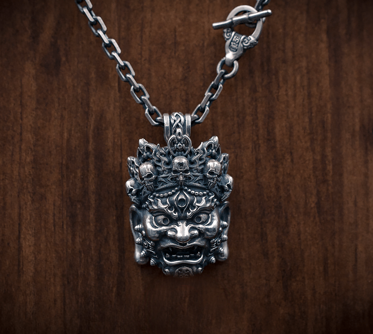 Mahākāla God of Fortune Silver Pendant - Holy Buyble