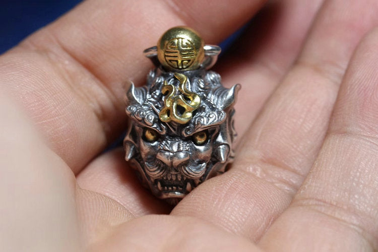 Guardian Lion Foo Dog Car Pendant / Key Ring - Holy Buyble