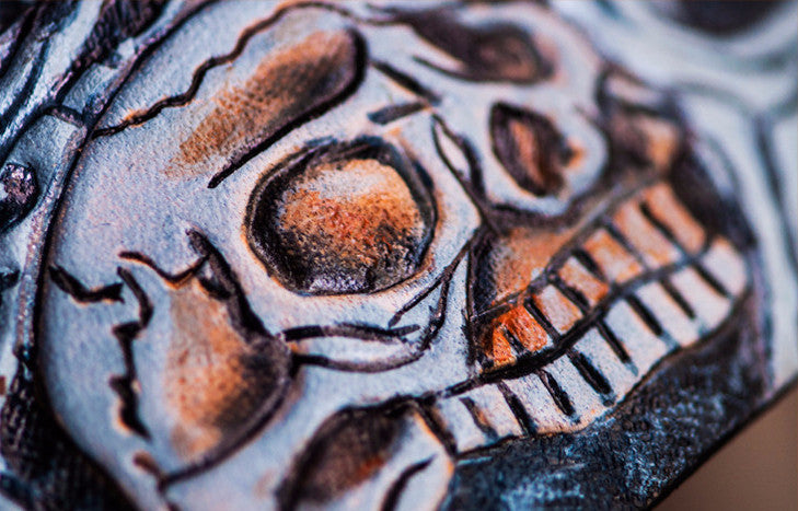 Hand Painted Sugar Skull Leather Belt - Holy Buyble