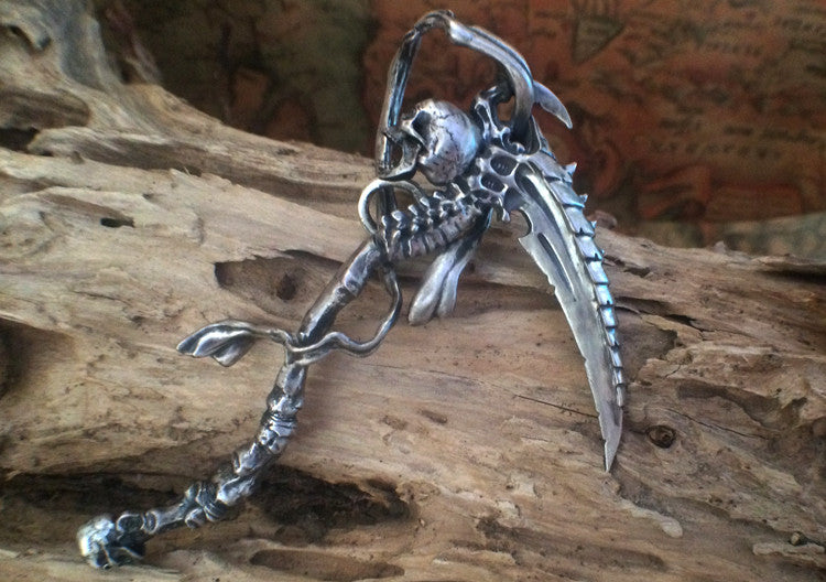 Skull Skeleton Grim Reaper Pendant Necklace