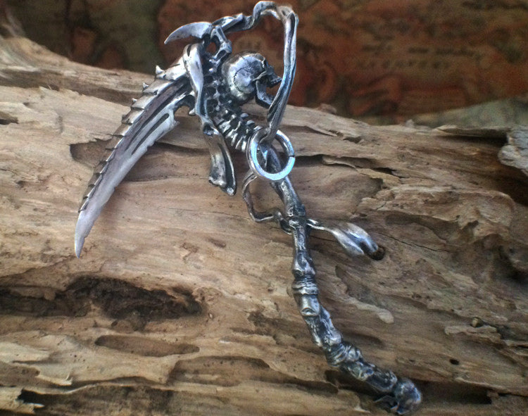 Skull Skeleton Grim Reaper Pendant Necklace
