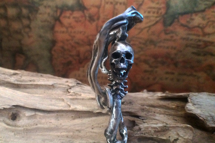Skull Skeleton Grim Reaper Pendant Necklace