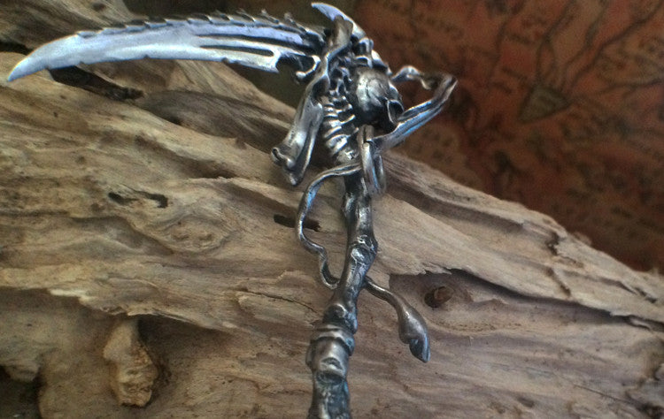 Skull Skeleton Grim Reaper Pendant Necklace