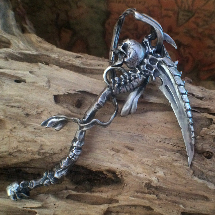 Skull Skeleton Grim Reaper Pendant Necklace