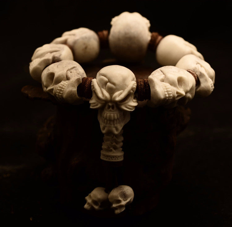 Deer Antler Emperor Skull Bracelet - Holy Buyble