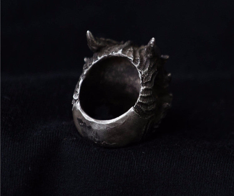 Made to Order Horned Demon Skull Ring - Holy Buyble