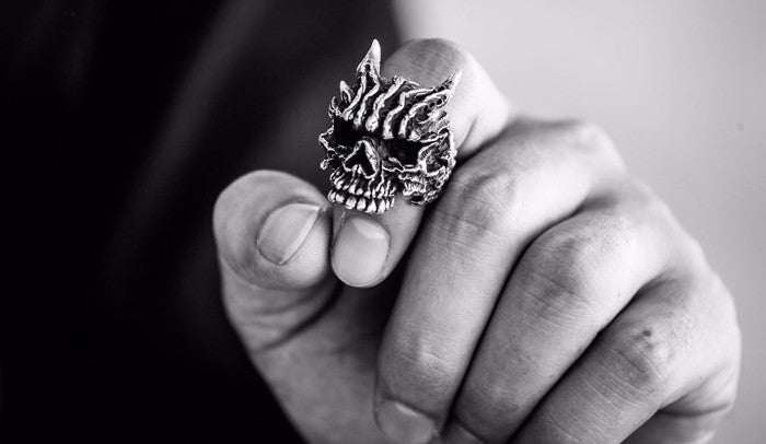 Made to Order Horned Demon Skull Ring - Holy Buyble
