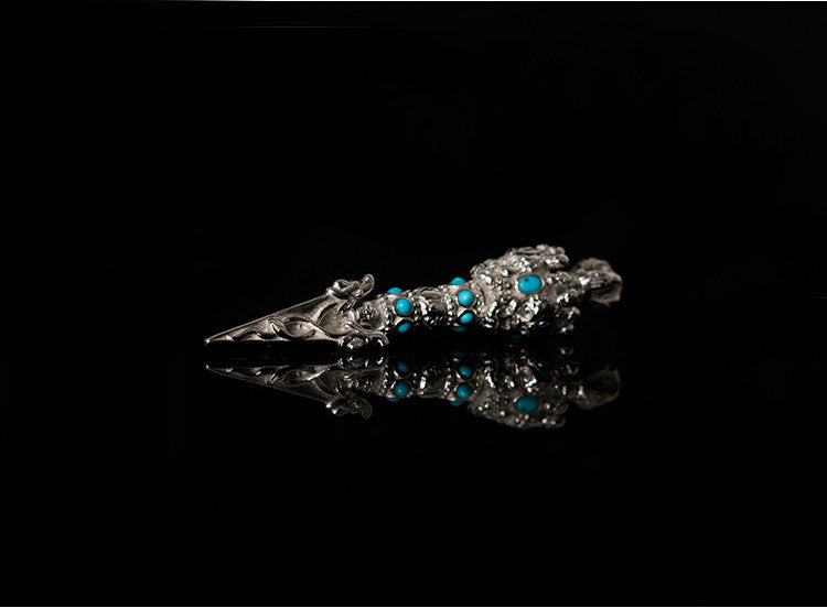 Mahākāla Dagger Silver Pendant - Holy Buyble