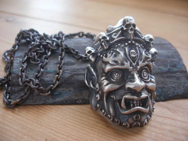 Mahākāla God of Fortune Silver Pendant - Holy Buyble
