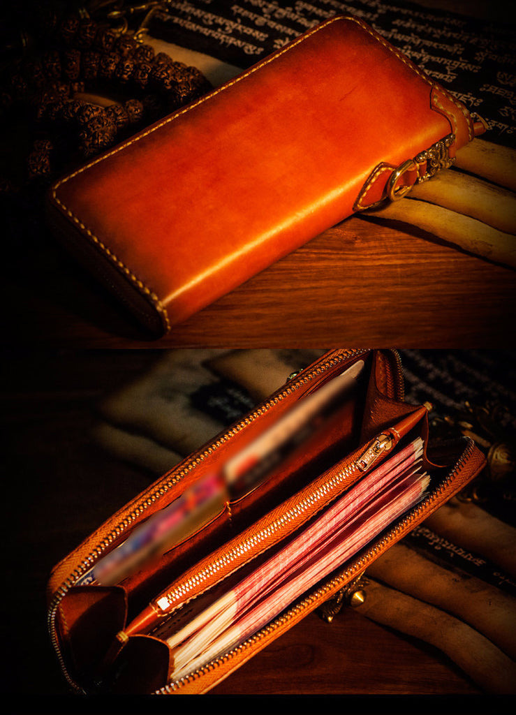 Handcrafted Premium Leather Mahākāla God of Fortune Wallet - Holy Buyble