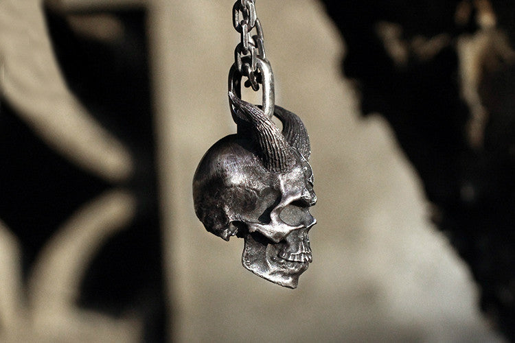 Horned Demon Skull Pendant - Holy Buyble