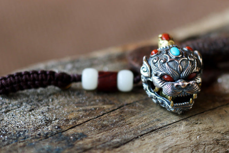 Kirin Unicorn Foo Dog Lion Pendant Necklace