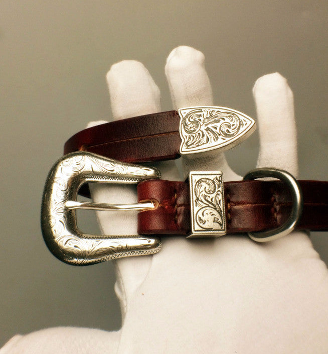 La Bretagna Italian Leather Buckle Dog Collar - Holy Buyble
