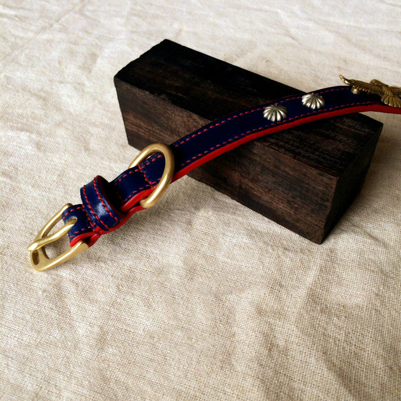 La Bretagna Italian Leather American Eagle Dog Collar - Holy Buyble