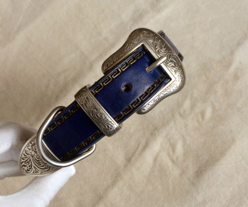 La Bretagna Italian Leather Dragon Dog Collar - Holy Buyble