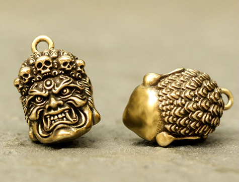 Mahakala Skull Key Ring Key Chain Pendant