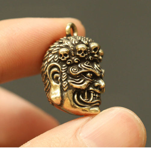Mahakala Skull Key Ring Key Chain Pendant