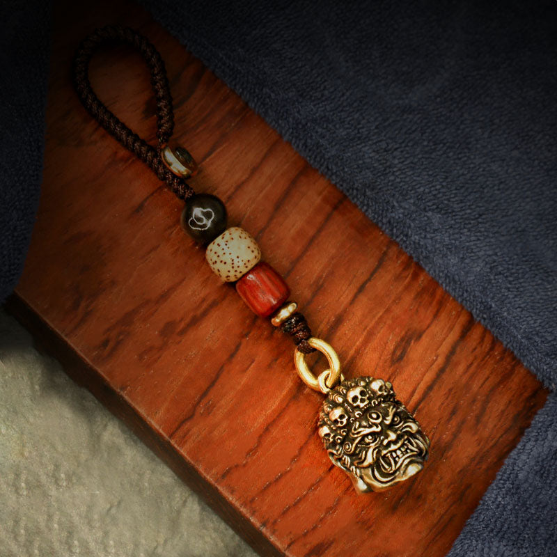 Mahakala Skull Key Ring Key Chain Pendant