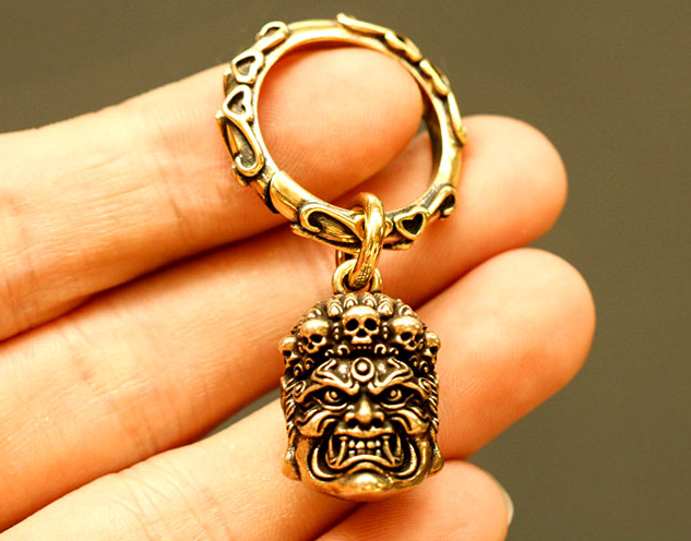 Mahakala Skull Key Ring Key Chain Pendant