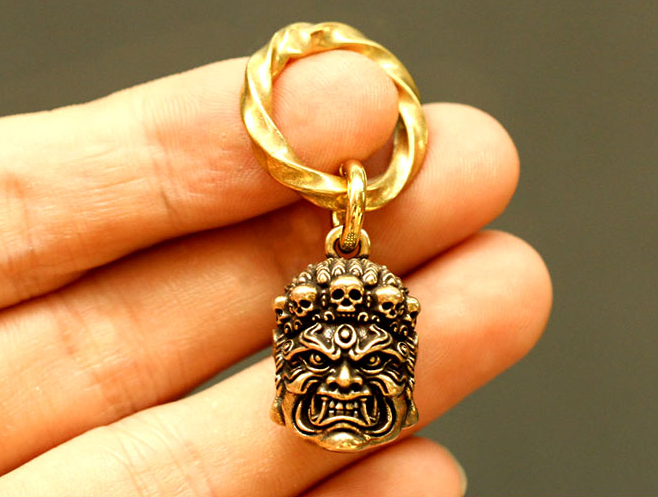 Mahakala Skull Key Ring Key Chain Pendant