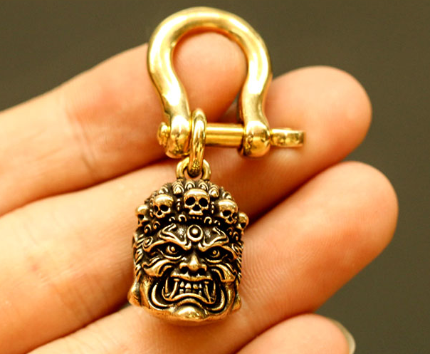 Mahakala Skull Key Ring Key Chain Pendant