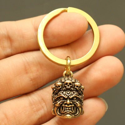 Mahakala Skull Key Ring Key Chain Pendant