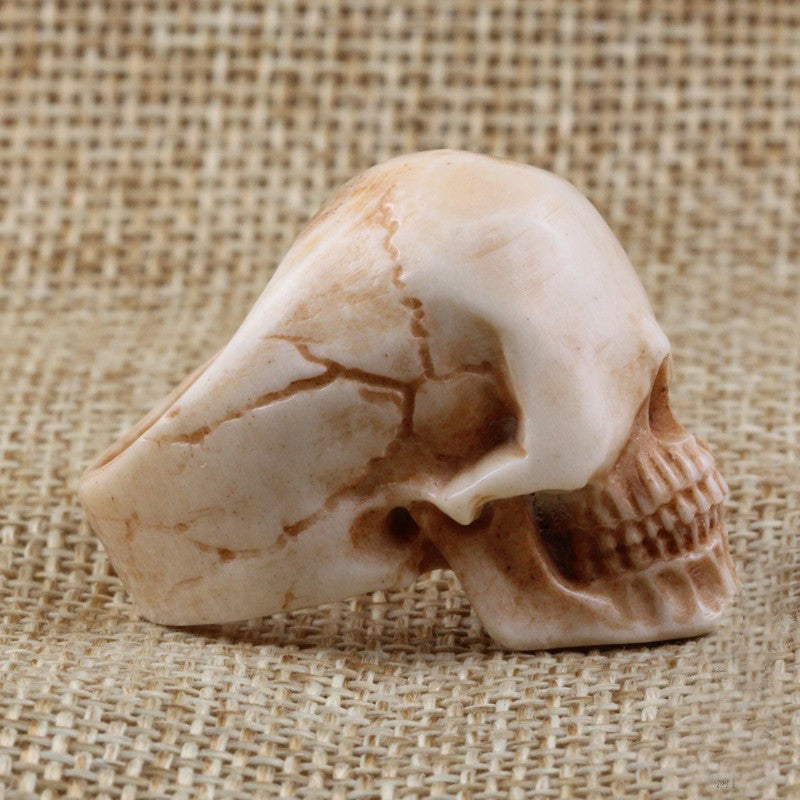See No Evil Skull Antler Ring