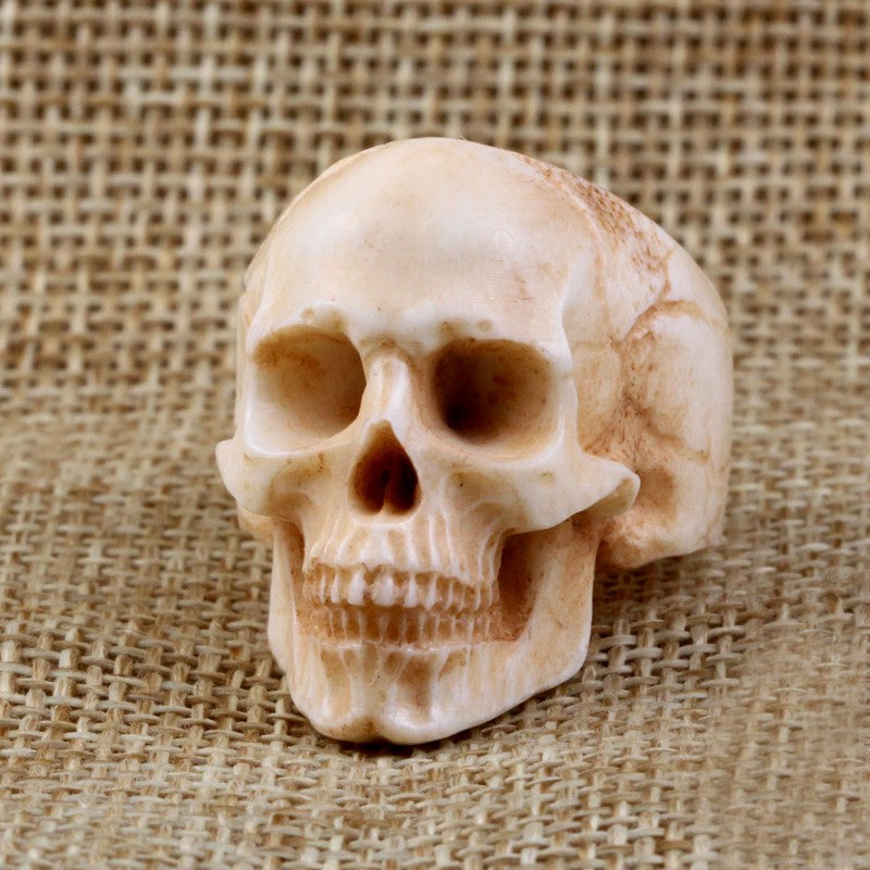 Hear No Evil Skull Antler Ring
