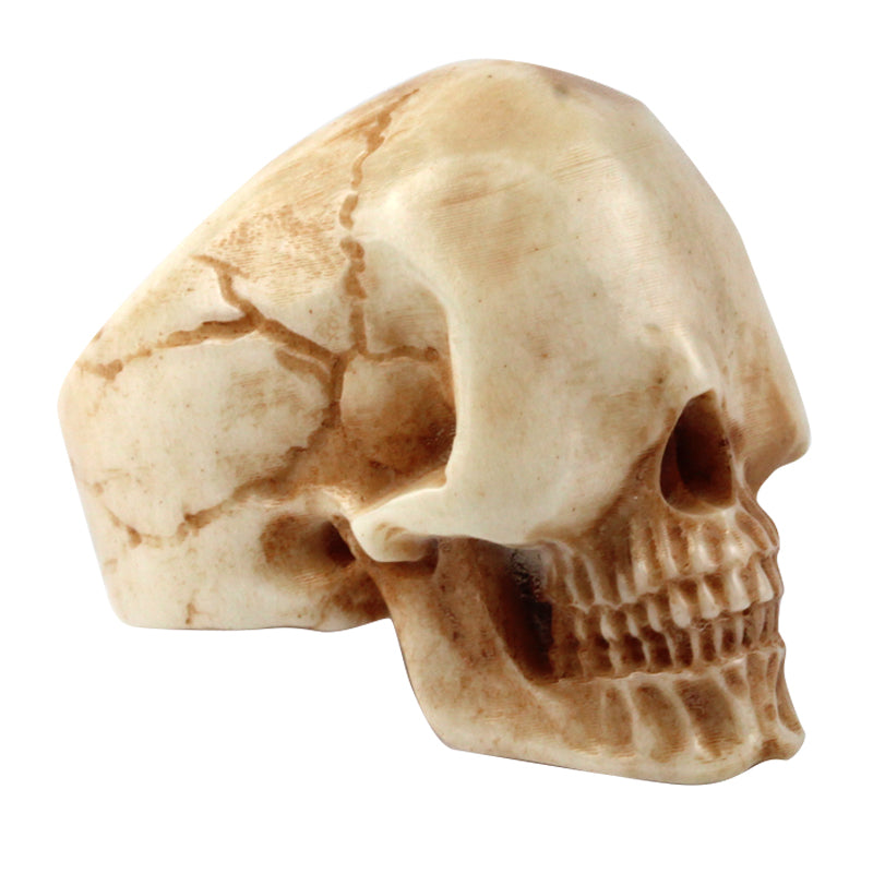 See No Evil Antler Skull Ring