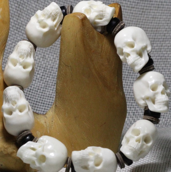 Customizable Deer Antler Rustic Skull Bracelet - Holy Buyble