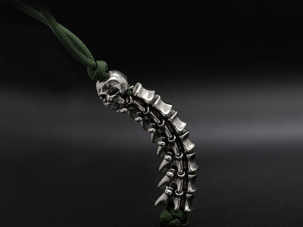 Skull Skeleton paracord EDC knife knives keyring pendant hanger