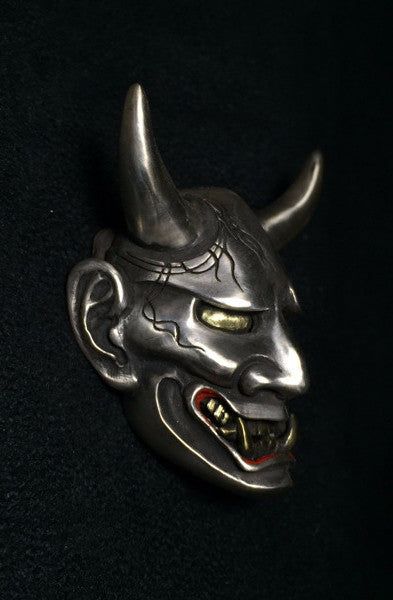 Japanese Oni Demon Silver Pendant - Holy Buyble