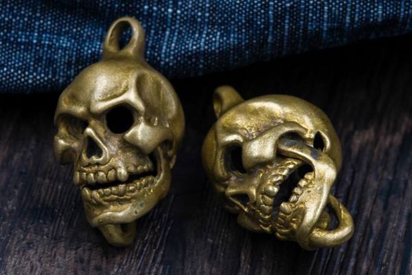 Brass Skull Key Ring
